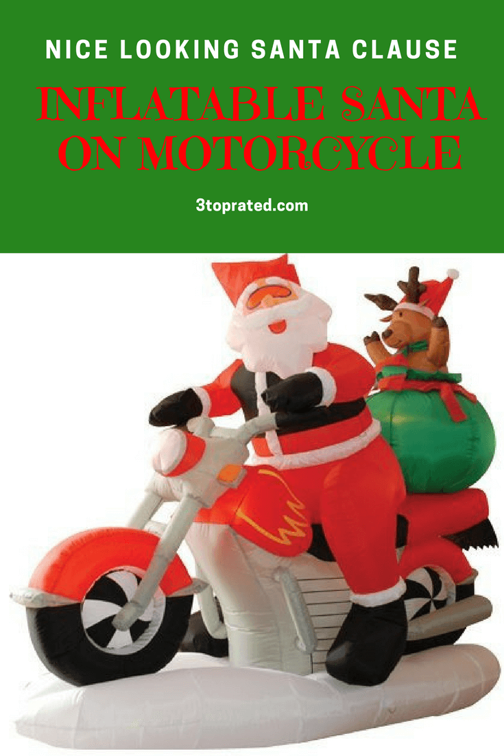 Inflatable Santa On Motorcycle